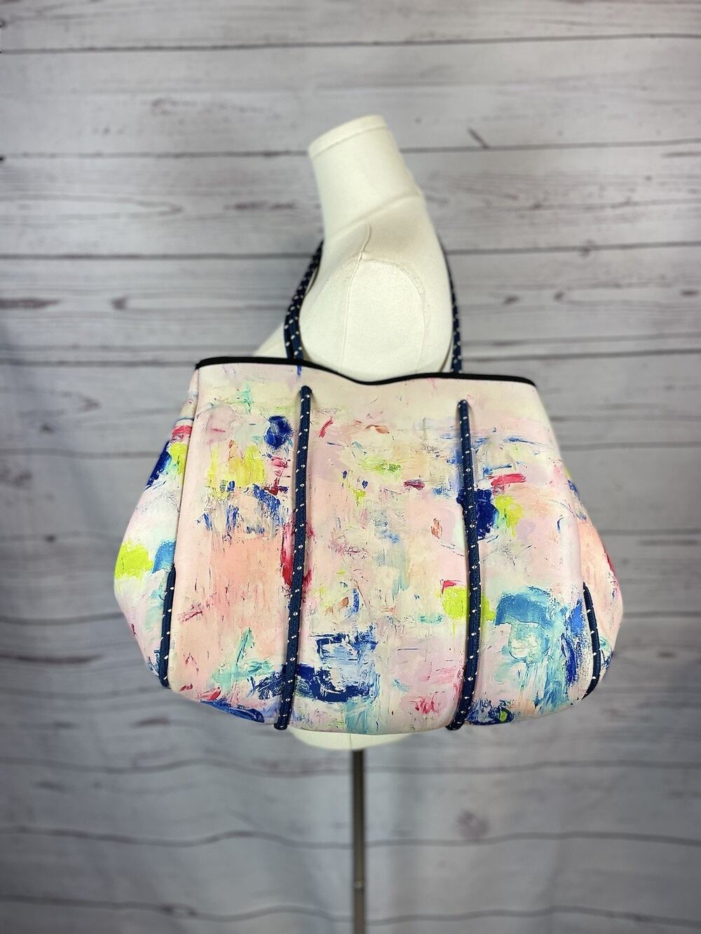 Parker & Hyde Jenn Watercolor Thatcher Tote Bag with Matching Pouch Neoprene